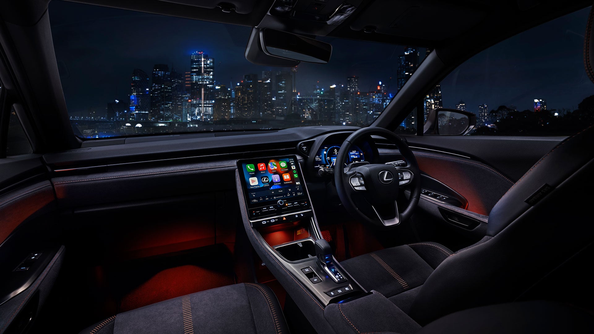 Interior of a car with illumination.